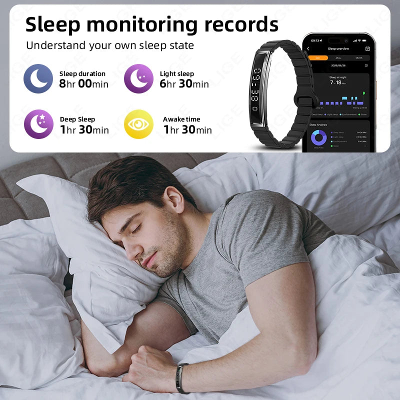 LIGE Fashion Smart Bracelet For Men Women Call Notification Heart Rate Sleep Monitoring Waterproof Sport Smart Band Health Watch
