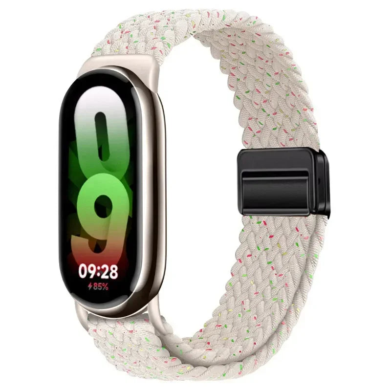 Loop Nylon Strap for Xiaomi Band 10 9 Adjustable Magnetic Buckle Mi Band 9 Bracelet Weave Wristband for Mi Band 8 Accessories