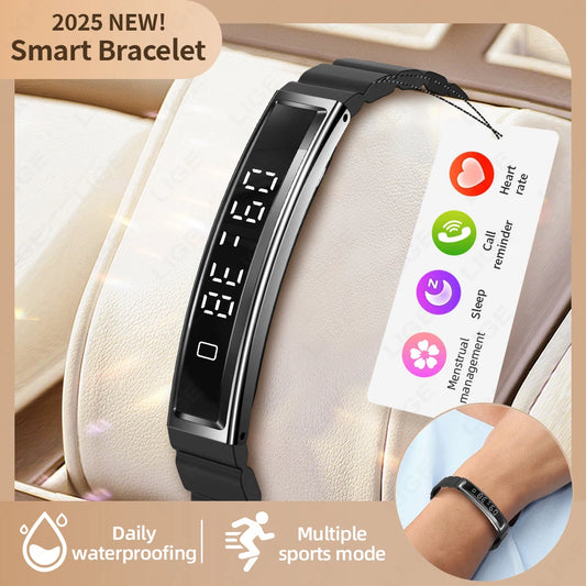 LIGE Fashion Smart Bracelet For Men Women Call Notification Heart Rate Sleep Monitoring Waterproof Sport Smart Band Health Watch
