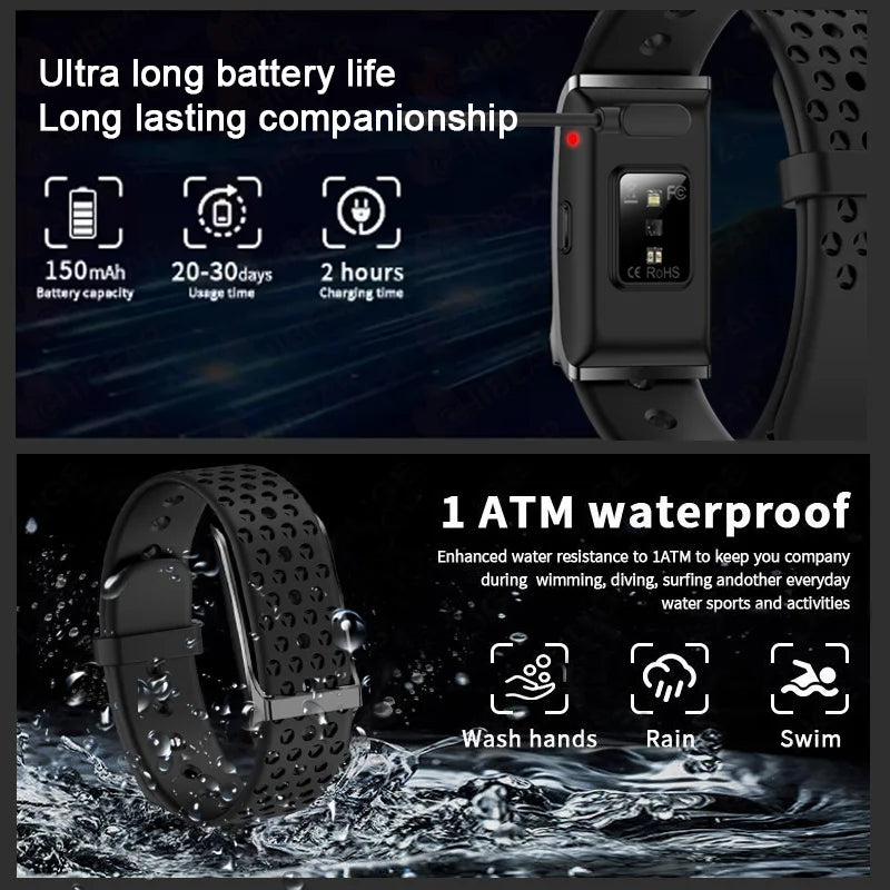 2025 Health Smart Bracelet for Couples Heart Rate Monitor Activity Fitness Tracker Men Women Band Sports Waterproof Smart Watch