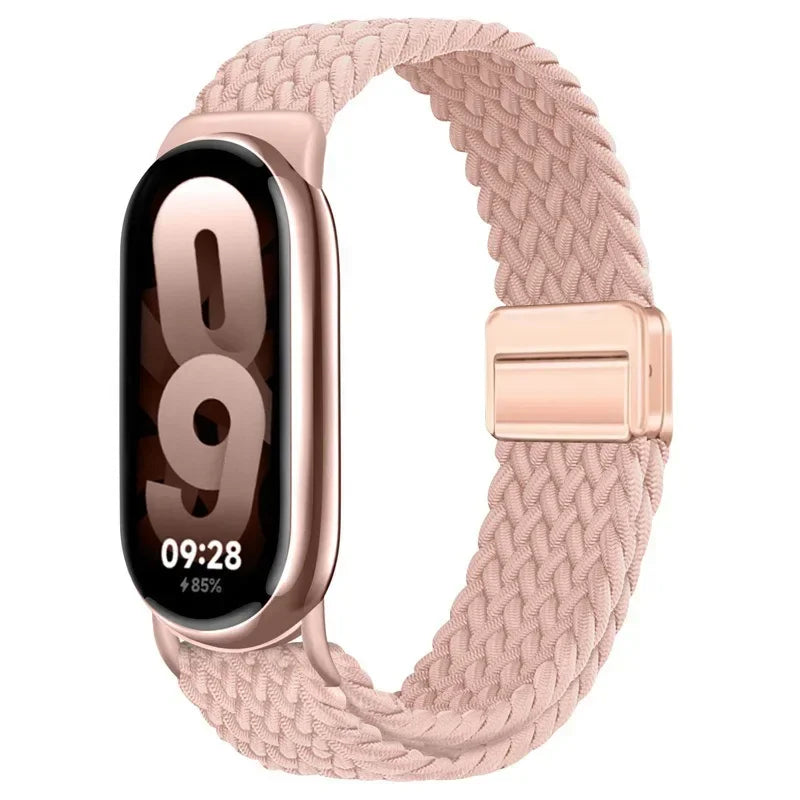 Loop Nylon Strap for Xiaomi Band 10 9 Adjustable Magnetic Buckle Mi Band 9 Bracelet Weave Wristband for Mi Band 8 Accessories